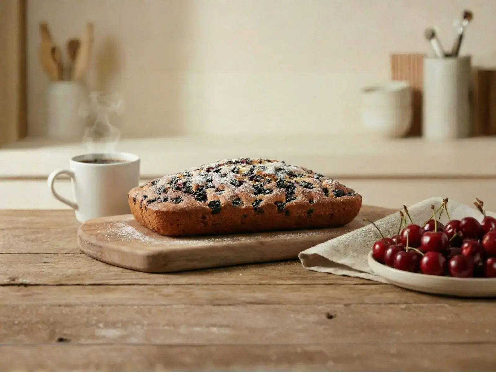 Žuti kolač sa višnjama